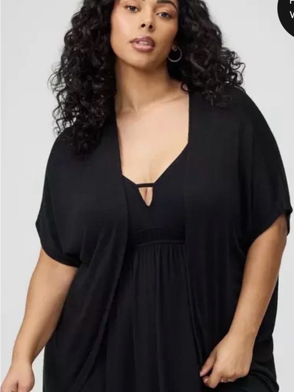 torrid Black Open Front Cocoon Cardigan